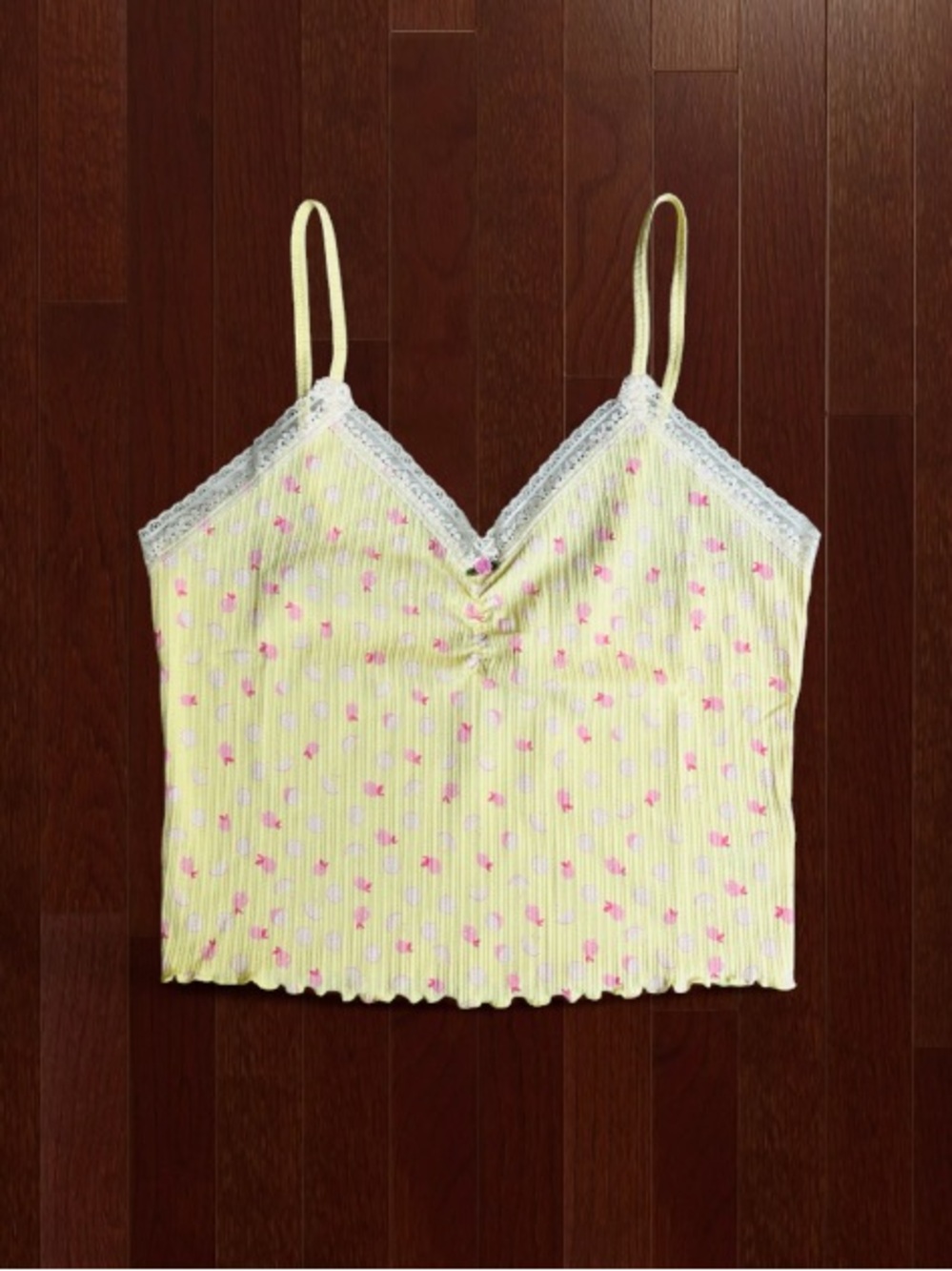 🆕🍋 Lemon Squeeze Ribbed Camisole PINK Victoria’s Secret NWT